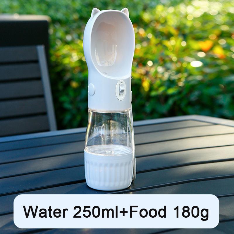 

2 in 1 Dog Water Bottle With Food Container Portable Outdoor Pet Drinking Bowl For Small Big Dogs Cat Puppy Yorkshire Feeder Cup One Size