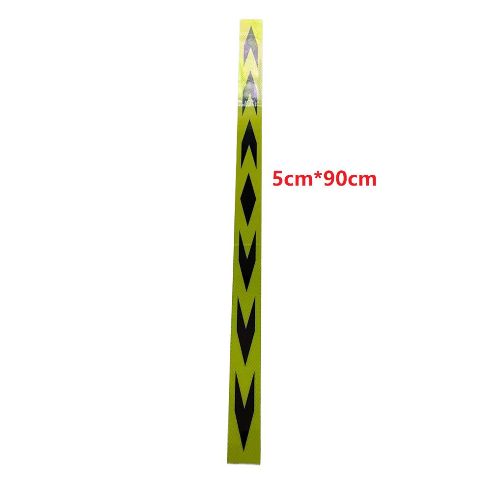 5cm*90cm Fluorescent Yellow-Black Arrow Reflective Adhesive Tape Safety Warning Waterproof Stickers High Light Reflectors Strip