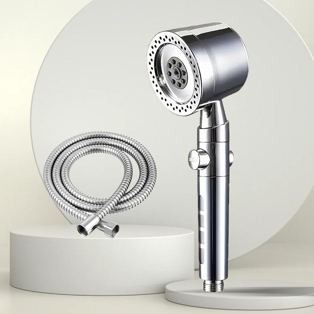 New High Pressure Water Saving Filter Shower Head 5 Modes Handheld Shower Head One Button Stop Bathroom Accessories Set