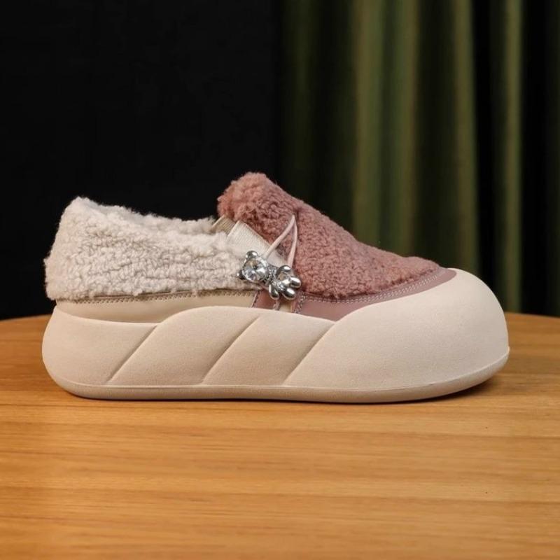 2024 Autumn/Winter Leisure Sports Plush Heightening Women's Shoes Thick Sole Cotton Shoes