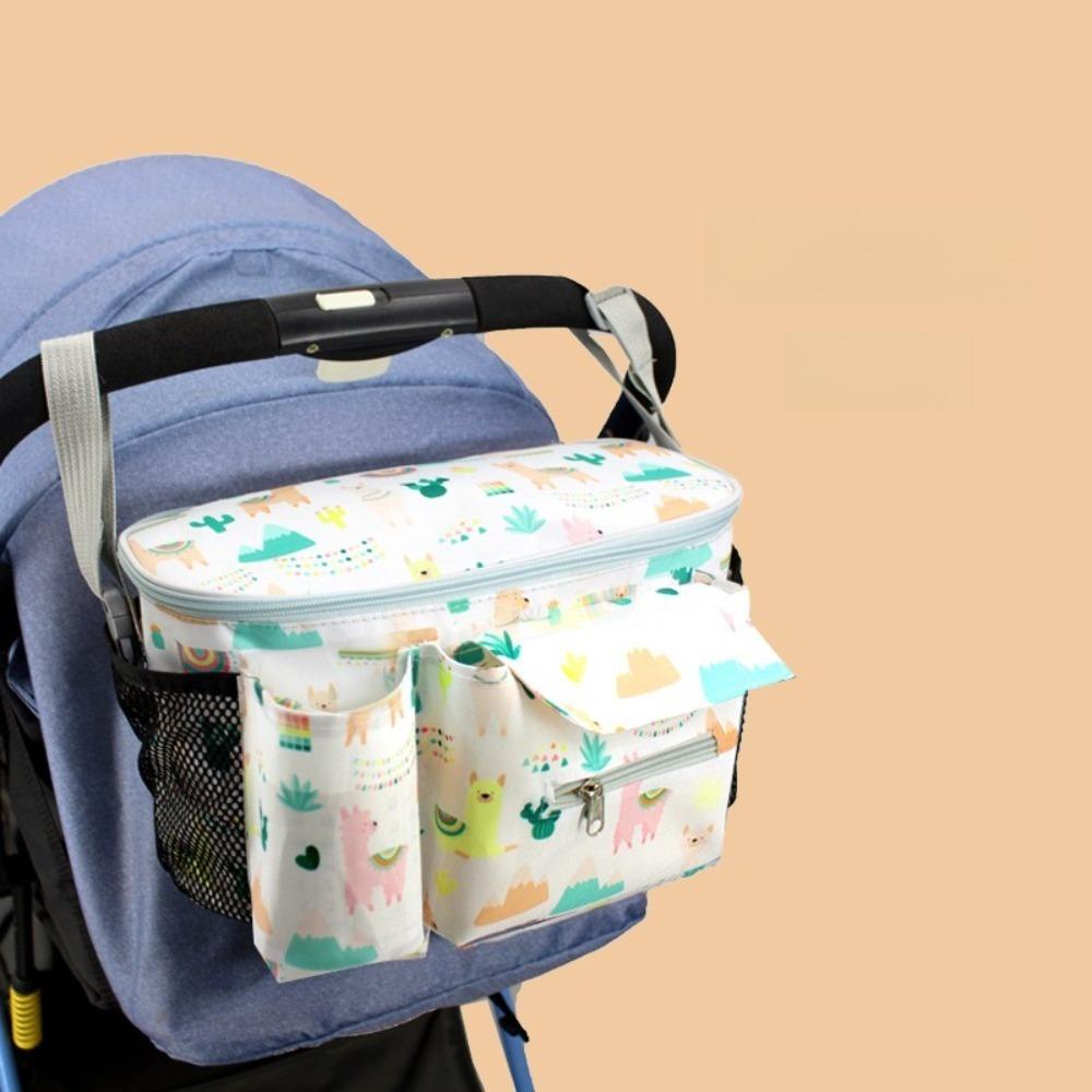 Large Capacity Cartoon Stroller Organizer Printed Hanging Carriage Bag Baby Stroller Bag  Travel