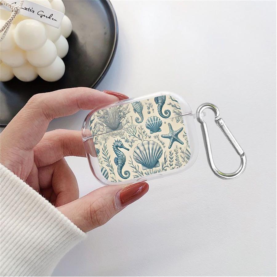 Case For Airpods Pro2 Pro 4 2 3 1 Pro3 Clear Earphone Cases Cover Sea Conch Seashells