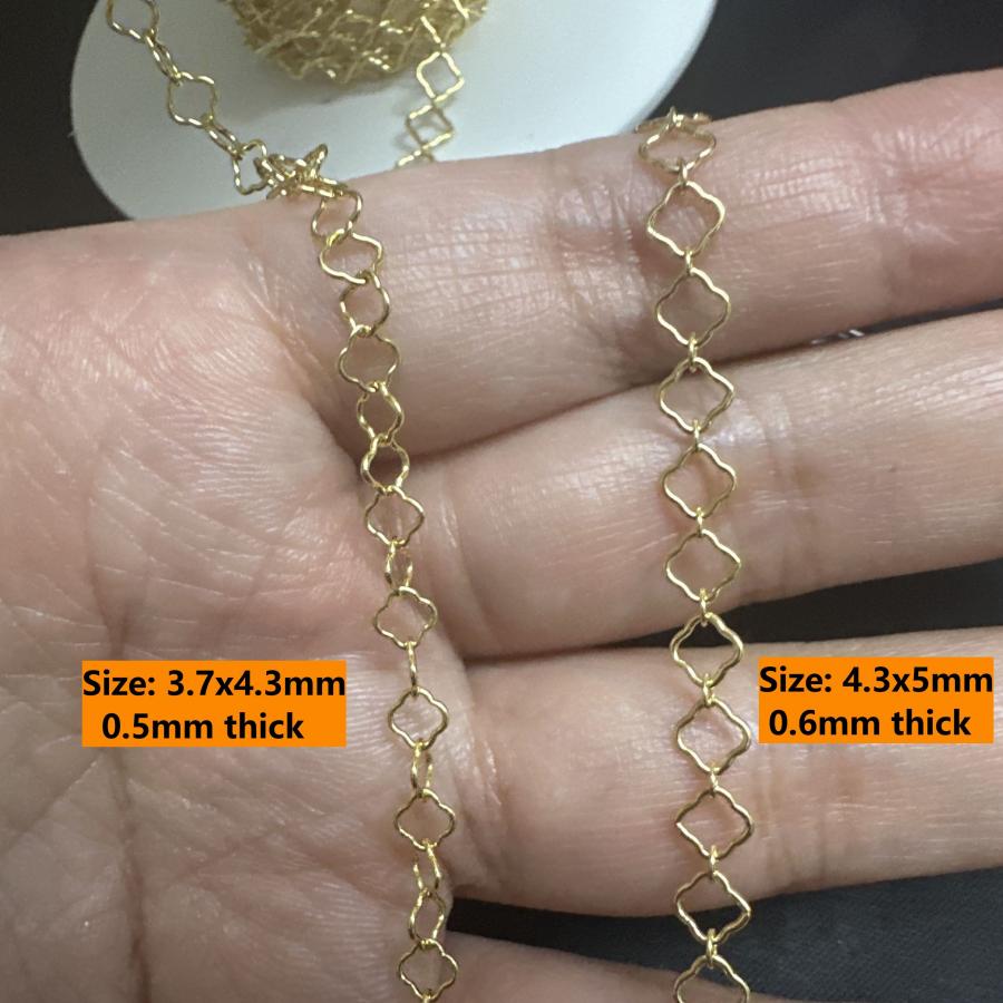 Quick Shipment New Real 14K Gold Filled Clover Chains for Jewelry Making Permanent Bracelets Necklaces