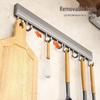 Space-Saving Kitchen Wall Rack: Punch-Free Aluminum Multi-Function Storage Hooks