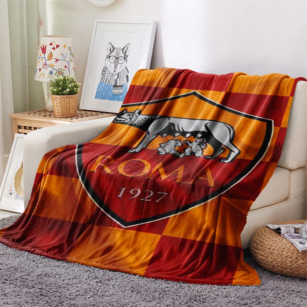 1pc A.S Roma Print Flannel Blanket, High Quality Comfortable for All Seasons, Home Decor, Warmth and Comfort, Perfect for Christmas Gifts01