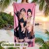 aespa Beach Towel, Personalized Custom Name Text, Quick Dry Large Absorbent Towel For Beach Pool