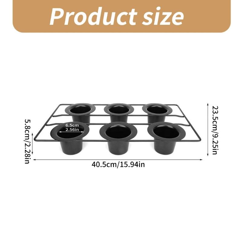 6 Cavity Baking Tray Multifuntional Cake Baking Molds Small Cake Pans Carbon Steel Baking Pans Suitable for Kitchen