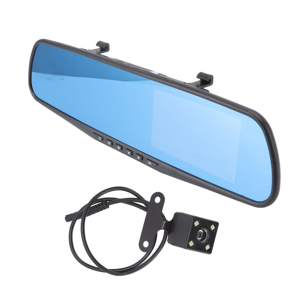 Rearview Mirror Dash Cam 4.3in Screen 1080p Loop Recording Built in G Sensor Parking Monitoring for Car