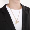 Stainless Steel Gun Charm Pendant Necklace for Men Women Chunky Power Jewelry 60cm Silver/Gold Color Metal Accessories
