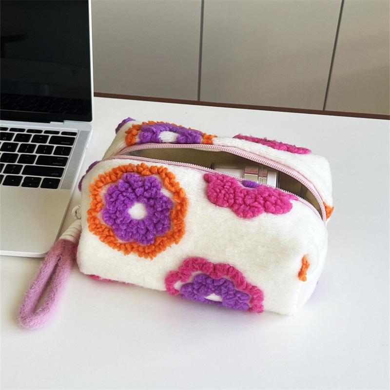 Chlupatá plyšová kosmetická taštička s leopardím potiskem, velkokapacitní, růžové kosmetické pouzdro, zipová taška, organizér na toaletní potřeby, pouzdro pro ženy a dívky