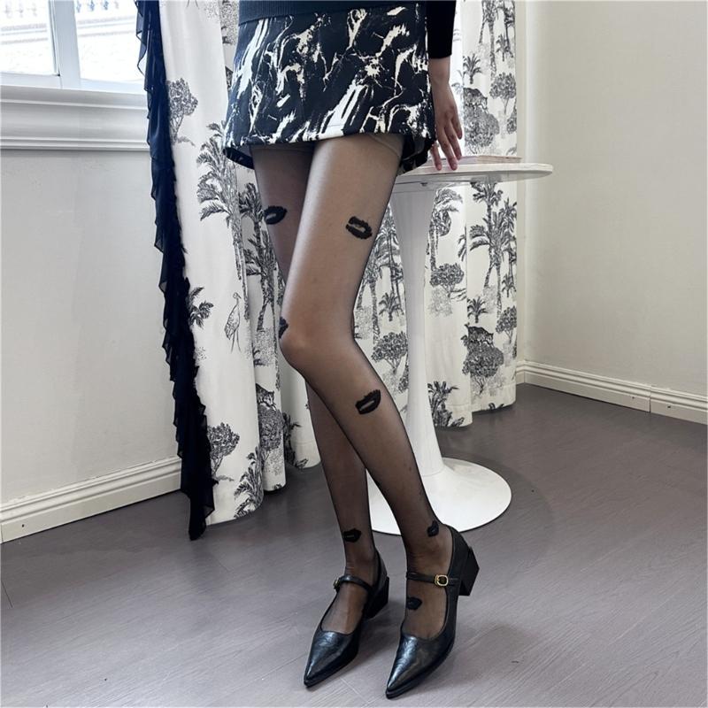 Sheer Tights High Waist Pantyhose Kisses Thigh High Stockings for Women Spring Summer Tights Pantyhose Hosiery