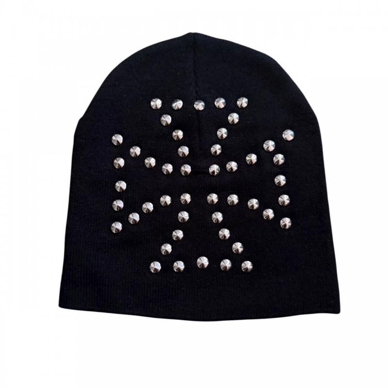2026 Trendy Hip Hop Beaded Knit Beanie Unisex Casual Fashion Hat Versatile Jacquard Cap