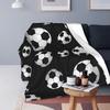 Coperta Lavorata a Maglia con Motivo di Calcio Palloni da Calcio Sport Coperte Plaid in Flanella Casa Divano Personalizzata Ultraleggera Calda Copriletto