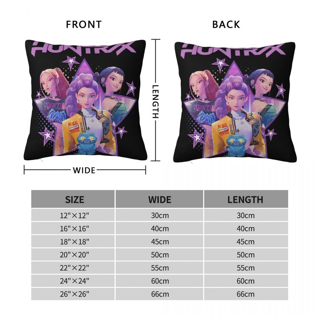 Kpop Demon Hunters Huntrix Pillow Covers Printed Cushion Cover Decorations 2025 Movie Derpy Tiger Throw Pillow Case Cover Home