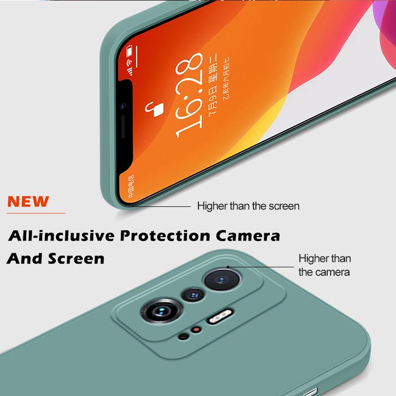 For Mi 11 T 11T Pro Lite Ultra Case Square Liquid Silicone Soft Cover For Xiaomi Mi 11 T 11T Pro Ultra Lite 5G Ne Mi11T Pro