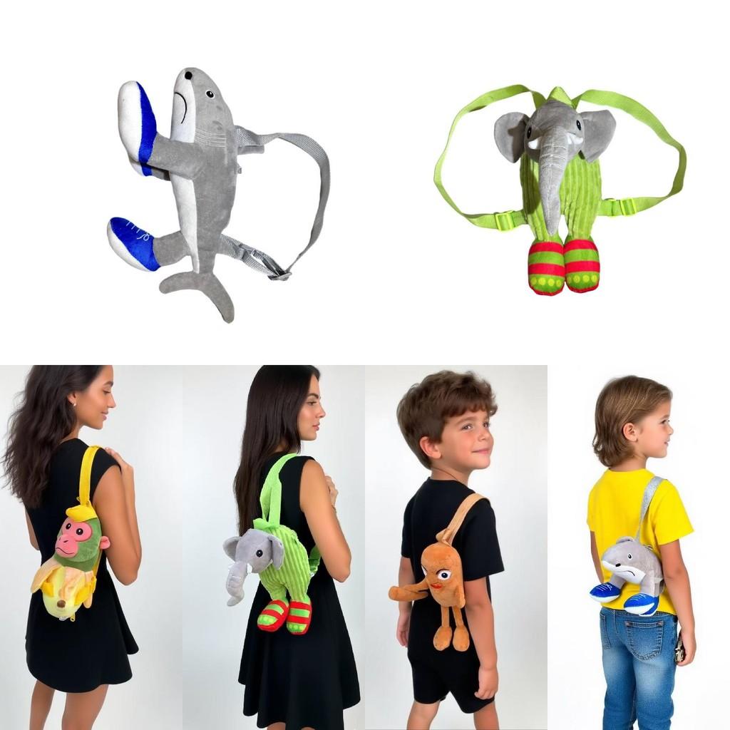 Tungtung Plush Sahur Backpack Creature Children Play Shark Elephant Doll Figures