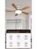 Nordic Solid Wood Ceiling Fan with Light - Silent Variable Frequency Electric Chandelier for Living Room and Restaurant.