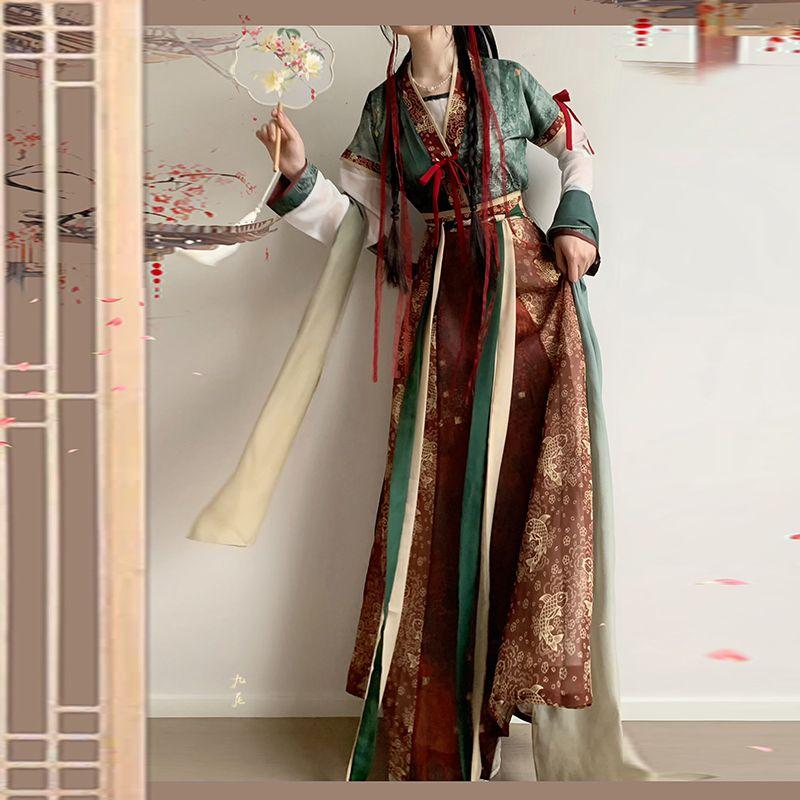Chinese Tang Dynasty Style Hanfu For Women Tang Bei Zi Waist Skirt Daily Suit