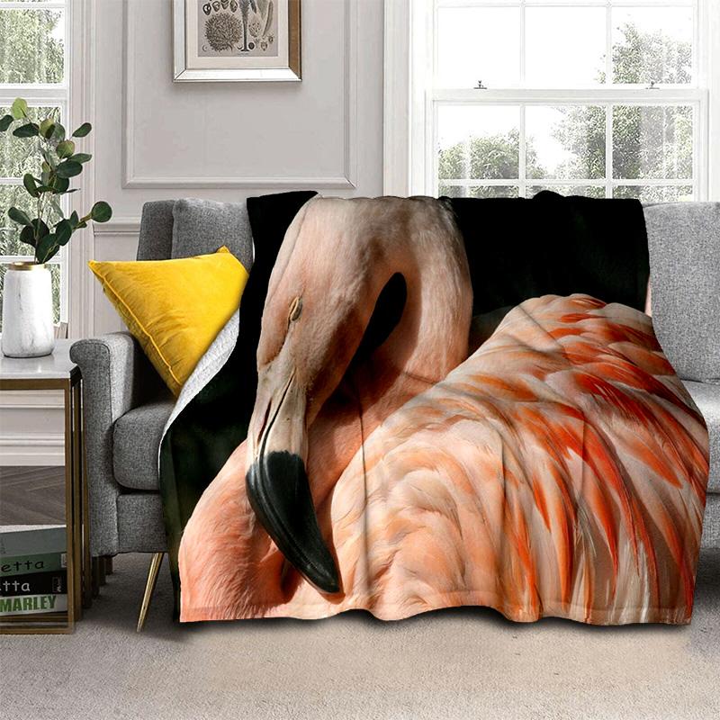 HD Pink Flamingo Bird Rainforest Cartoon Blanket,Soft Throw Blanket for Home Bedroom Bed Sofa Picnic Travel Cover Blanket Kids