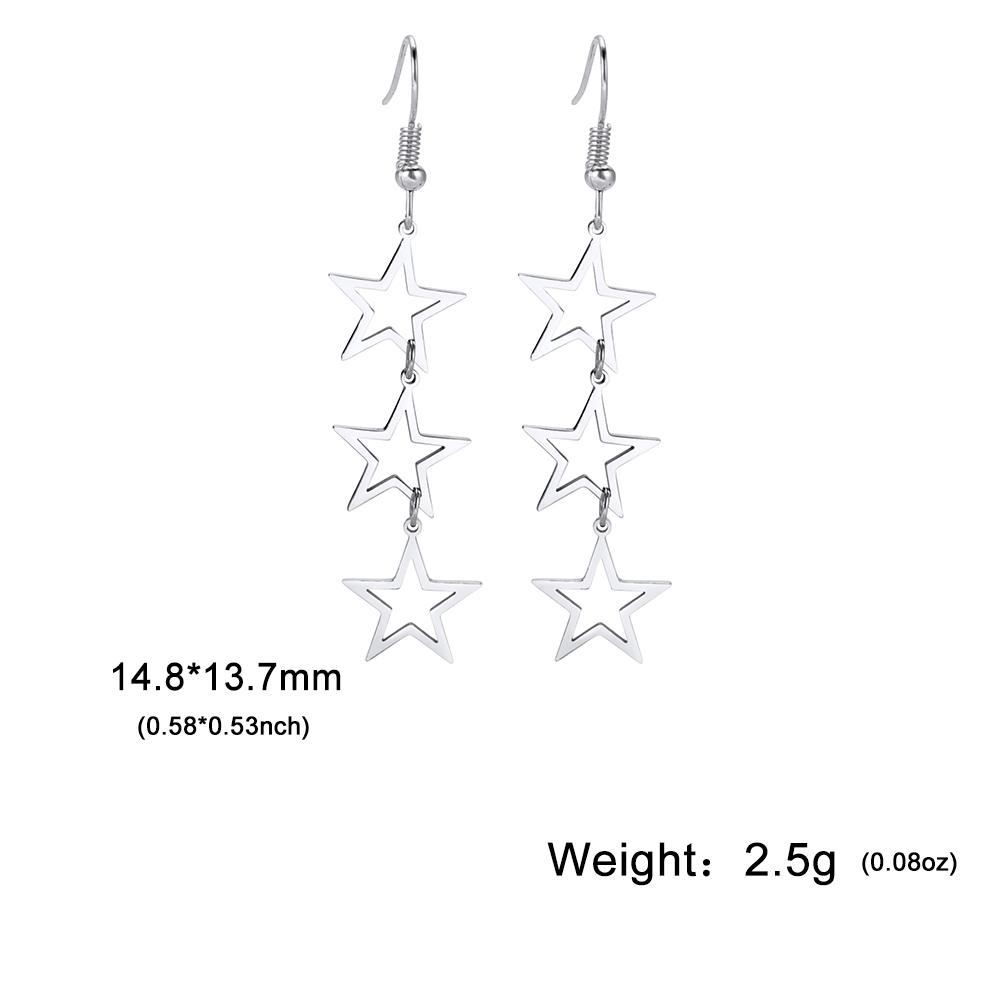 Cazador Gold Color Stars Drop Earrings for Women Bohemian Stainless Steel Long Dangle Earrings Jewelry Mother Day Gift Wholesale