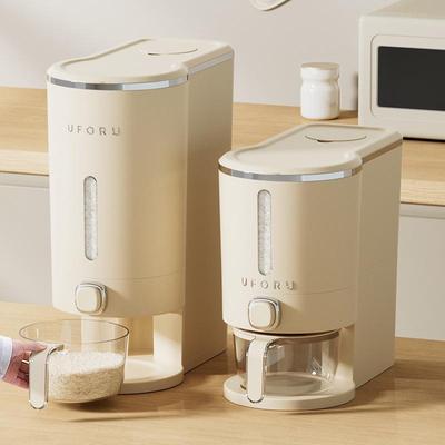 Mlecznobiały Pojemnik do Przechowywania Ryżu - Odporny na Wilgoć i Owady, Wiadro z Uszczelnieniem Klasy Spożywczej na Gruboziarniste Produkty