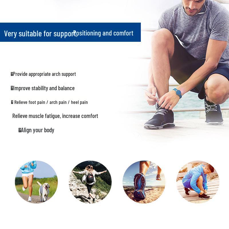 Insole for Flat Feet: Arch Support, Shock Absorption, Sweat-Absorbing for Men & Women - Ideal for Sports & Casual Shoes
