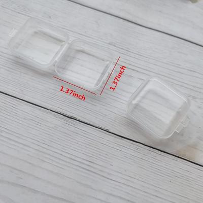 10Pcs/Lot Mini Square Storage Box Transparent Plastic Flip Cover Small Case Pill Jewels Dustproof Storage Pack Boxes Wholesale