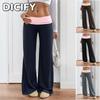 Calças e Capris Casuais Femininos DICFY com Estampa Lisa