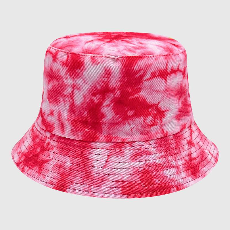 Neutral Summer Tie Dye Printed Fisherman Hat Outdoor Breathable Hat Sunshade
