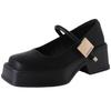 Fashion Woman Pumps Square Heels Casual Office Shoes for Women Elegant Stylish High Quality 2025 Trend Vacation Summer Mary Jane Shoes