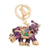 Keychain Exquisite RhinestoneEncrusted Elephant Car Bag Pendant for Girl Birthday Gift(Purple )