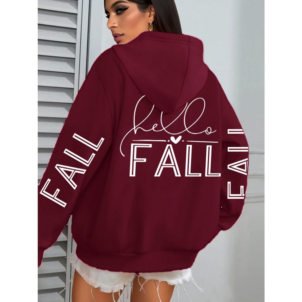Fall Love Art Word Design Printed Women's Hoodie Hip Hop Clothes Autumn Loose All-match Women's Street Wear