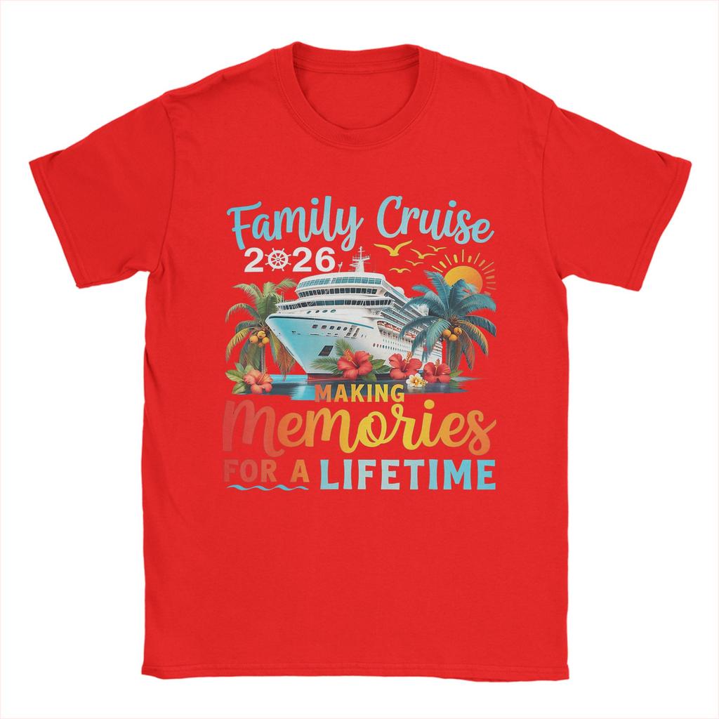 Unisex T-Shirts Familienkreuzfahrt 2026 Familienkreuzfahrt Urlaub Sommerparty Lustiges Baumwoll-T-Shirt Kurzarm T-Shirts Kleidung