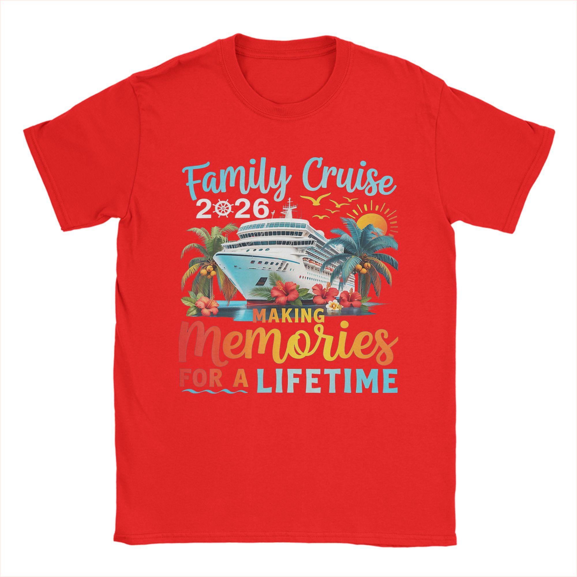 Unisexs TShirts Family Cruise 2026 Family Cruise Vacation Summer Party Funny Cotton Tee Shirt Short Sleeve T Shirts Clothes S