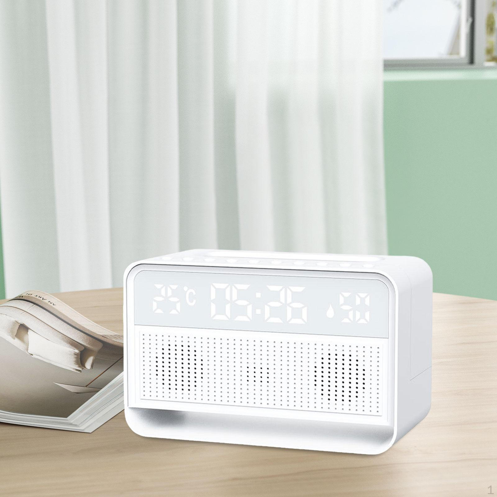 

White Noise Oil Diffuser Night Light Low Speaker Flame Humidifier Time and Temps Display for