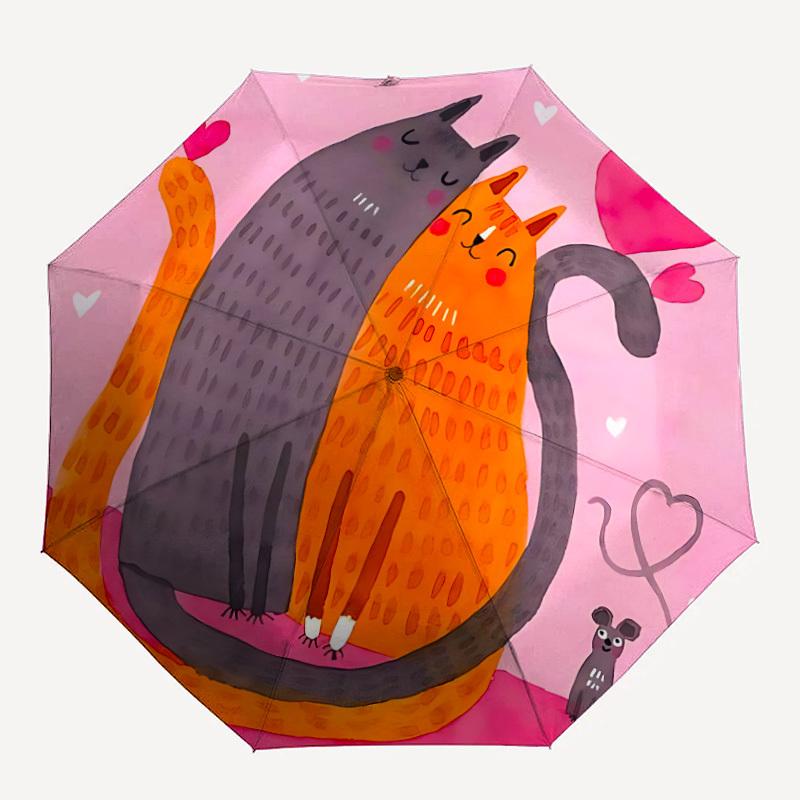 

1pc Cats Love Automatic Folding Umbrella - Compact 8-Rib Design, Durable Plastic & Iron, Lightweight for Outdoor Daily Use298
