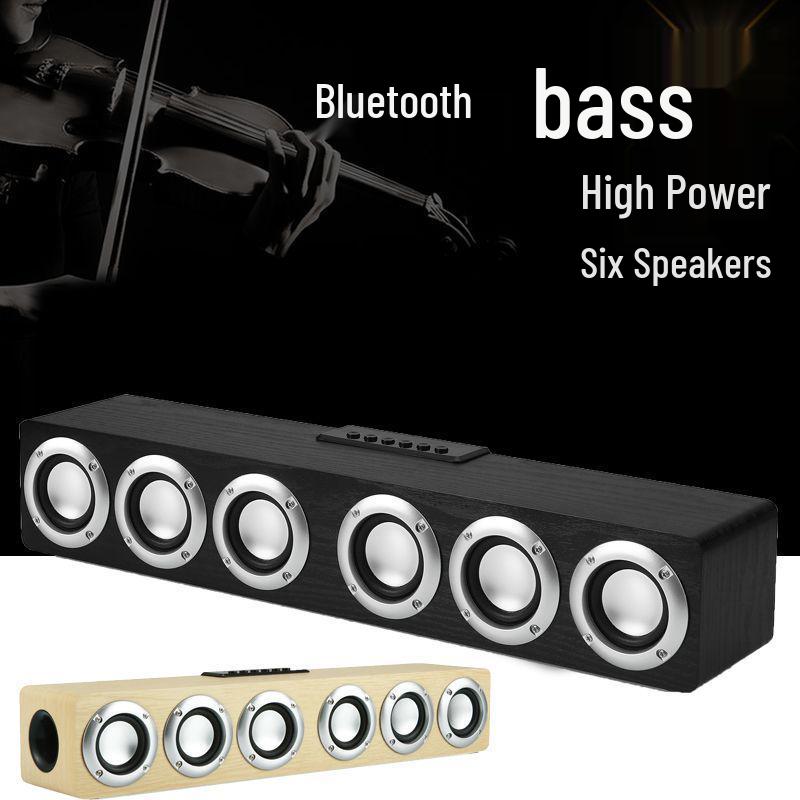 M1 Wooden Bluetooth Wireless Desktop Speaker with 6 Speakers and U Disk Support