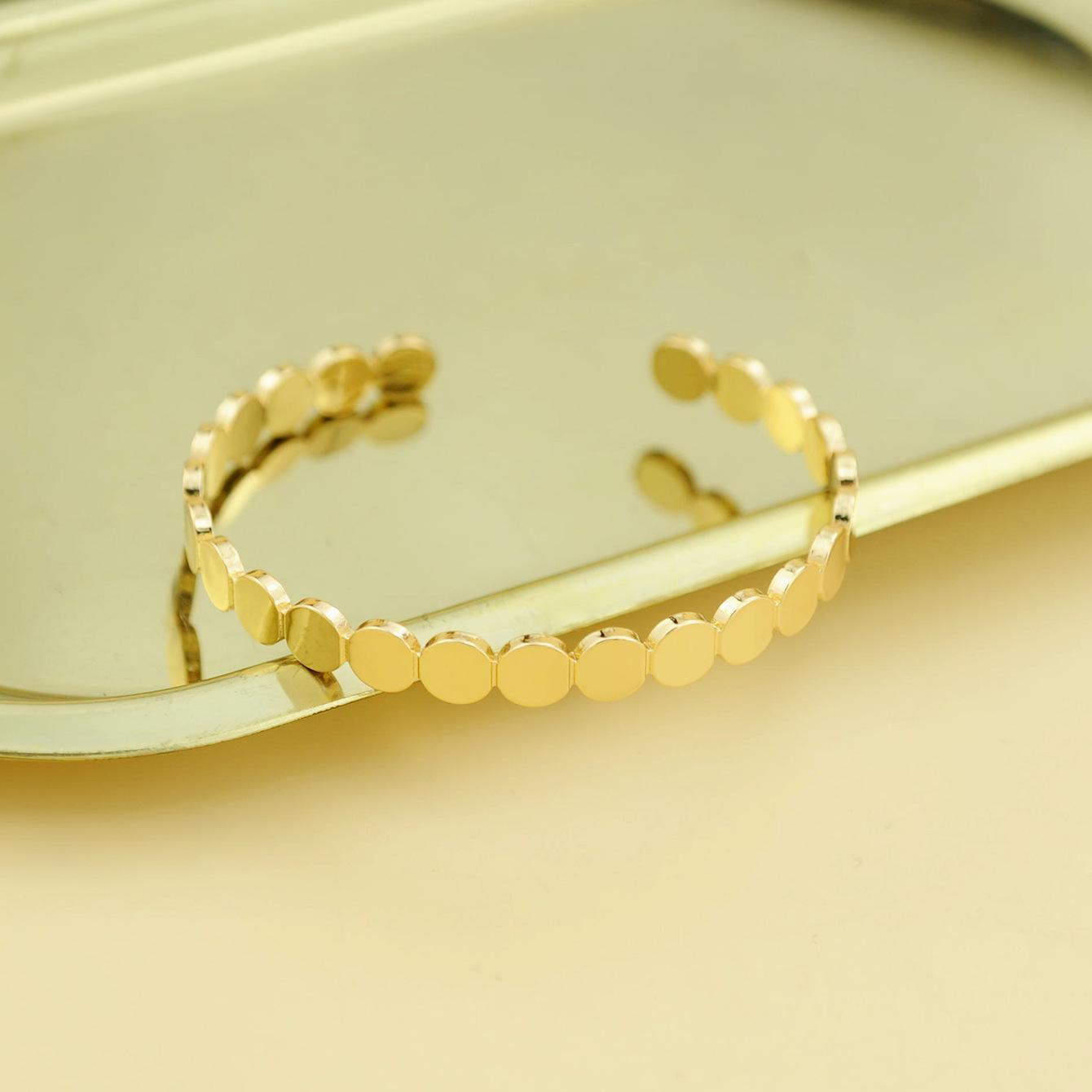 Japanese-Korean C-Shaped Fresh Geometric Copper Bangle Bracelet