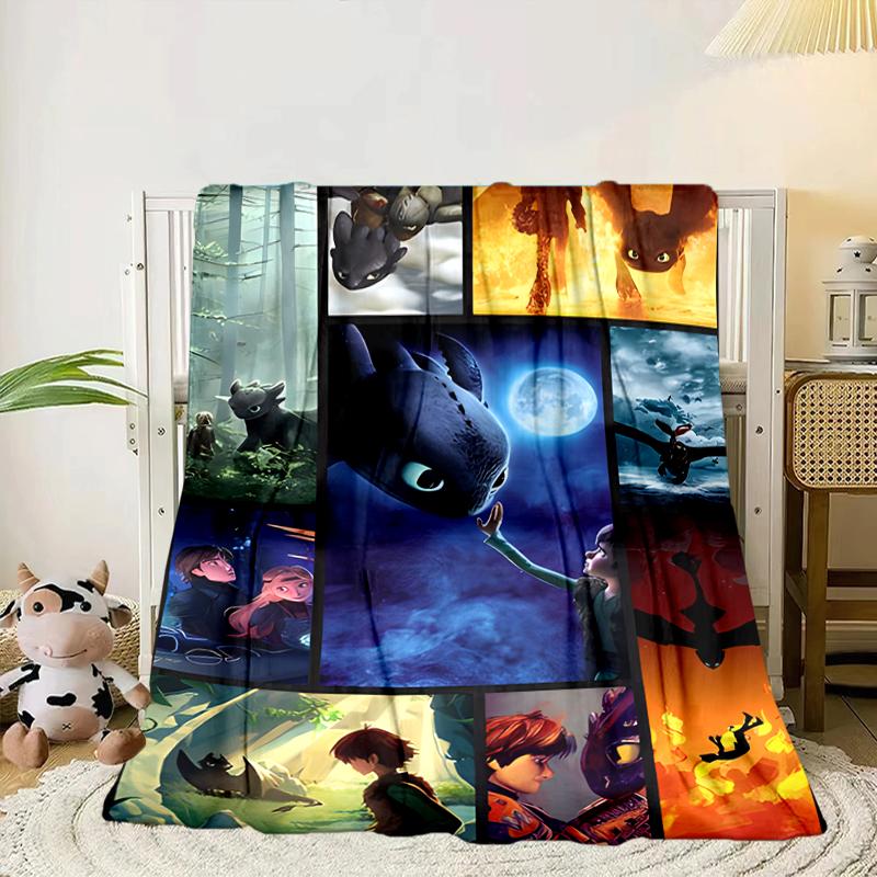 Dragon's Glimmering Fish Blanket Flannel Blanket for bed, sofa, Camping, Hiking, Picnic Essentials, gift for family Fan gifts
