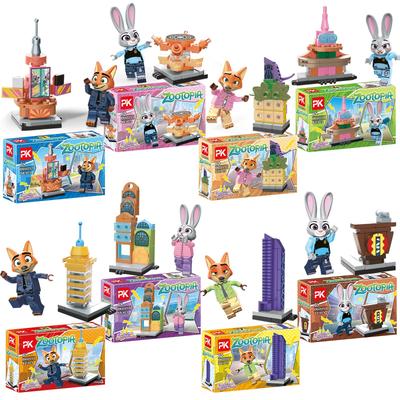 Zootopia 2 Blocchi da Costruzione Figure Anime Judy Nick Capo Bogo Figure Cartoni Animati Mattoncini Giocattoli di Assemblaggio per Bambini Modello