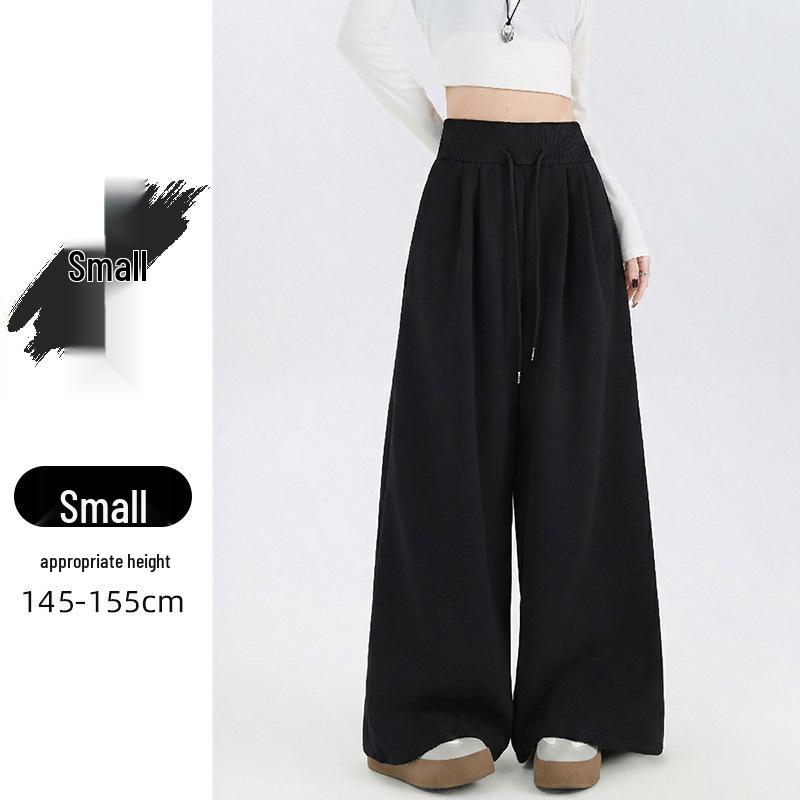 Women's High-Waisted Drawstring Wide-Leg Pants - Casual Loose Fit, Spring 2026