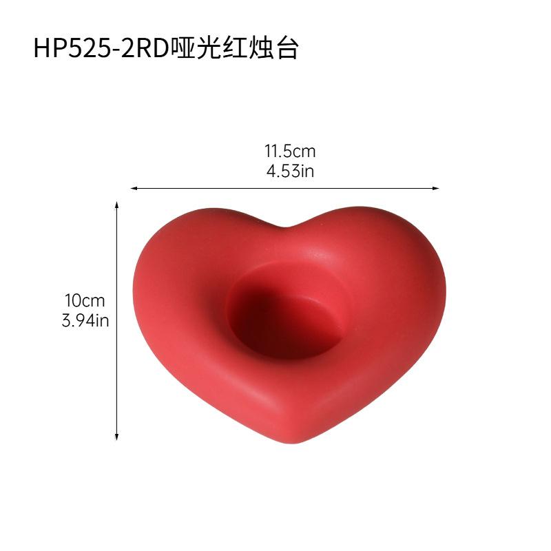 

Modern Simple Heart-shaped Ceramic Candle Stand Valentine s Day Dining Table Creative Decoration 1pc