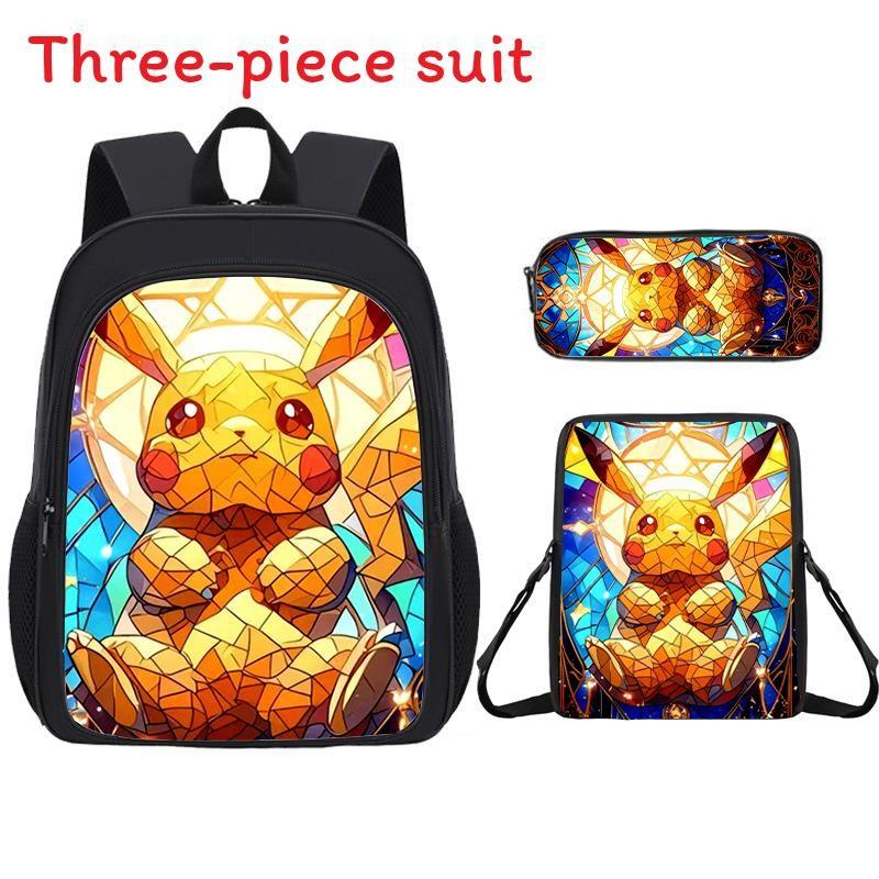 Pokemon Pikachu Childrens School Backpack With Lightweight Oxford Fabric For Elementary Students