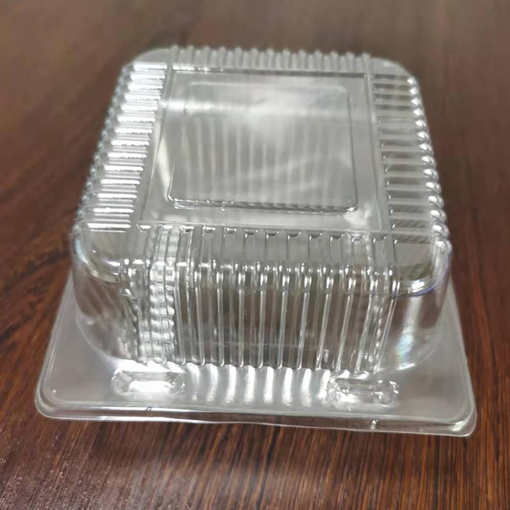 100pcs 5 X 5 Inch Clear Plastic Hinged Take Out Containers Clamshell Takeout Tray Food Clamshell Containers for Dessert, Cakes, Cookies, Salads, Pasta