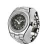 Stylish Alloy Silver Shell Ring Watch with Large & Small Numbers for Men & Women