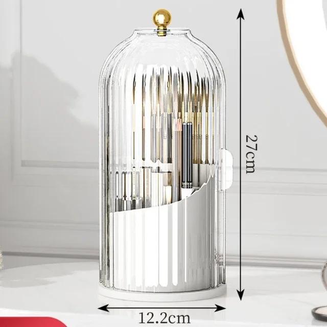 Makeup Brush Holder 360° Rotating Desktop Makeup Organizer Lipstick Eyebrow Pencil Containe белый