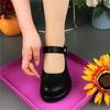 Soft Leather Thicksoled Shallowmouth Single Shoes Women's Spring Black Small Leather Shoes Spring New Women's Shoes Softsoled Shoes