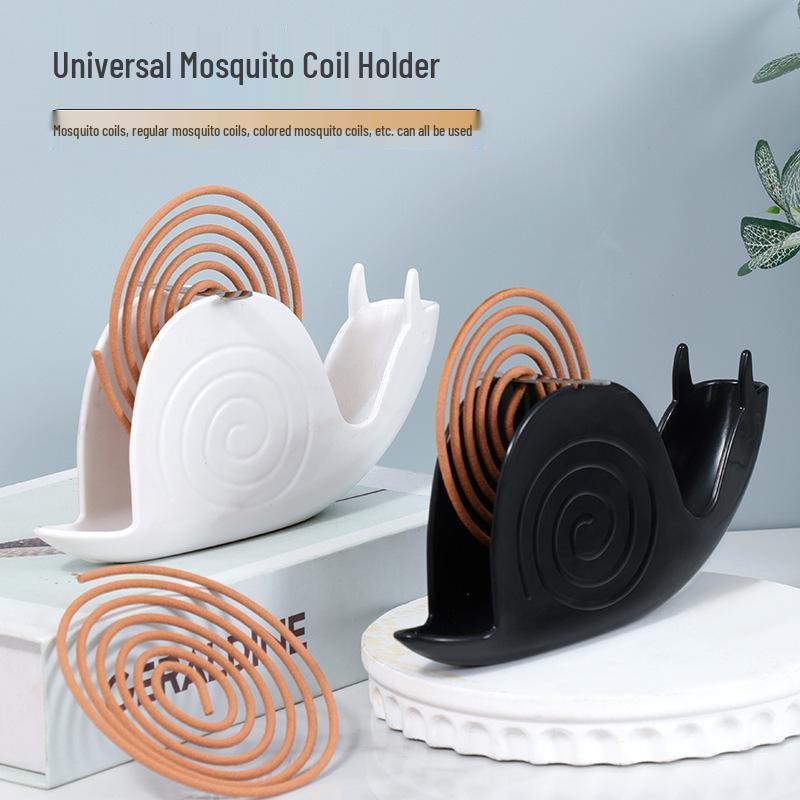 

Creative Snail Fireproof Mosquito Coil Holder and Stand with Ash Catcher. Gentleman Black [OPP Bag]