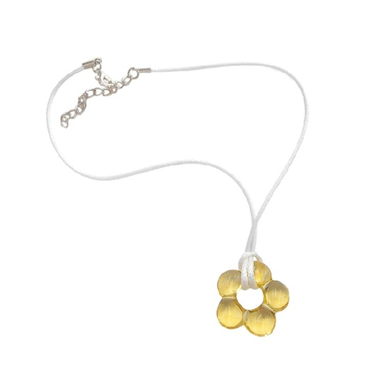 Glass Flower Pendant Necklace Choker Fashion Collar Neck Chain Party Jewelry