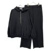 REVERBERATE Hanorac Negru cu Fermoar Scurt / Costum de trening cu pantaloni de trening negri 2 negruFolosit